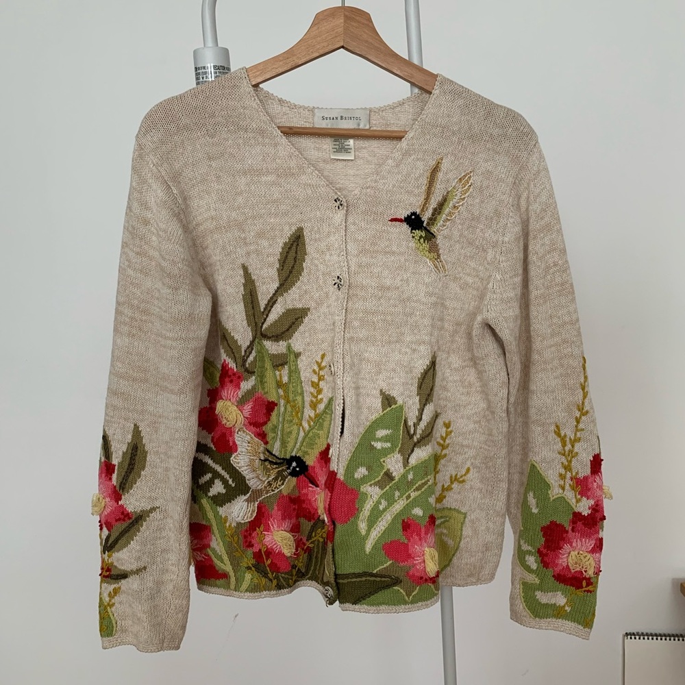 Vintage Susan Bristol Cardigan - Embroidery - Size M